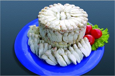 CRABMEAT - The Super Lump or All Lump Crabmeat. Whole unbroken lump meat picked from the body, packed beautifully in flower (round) shape